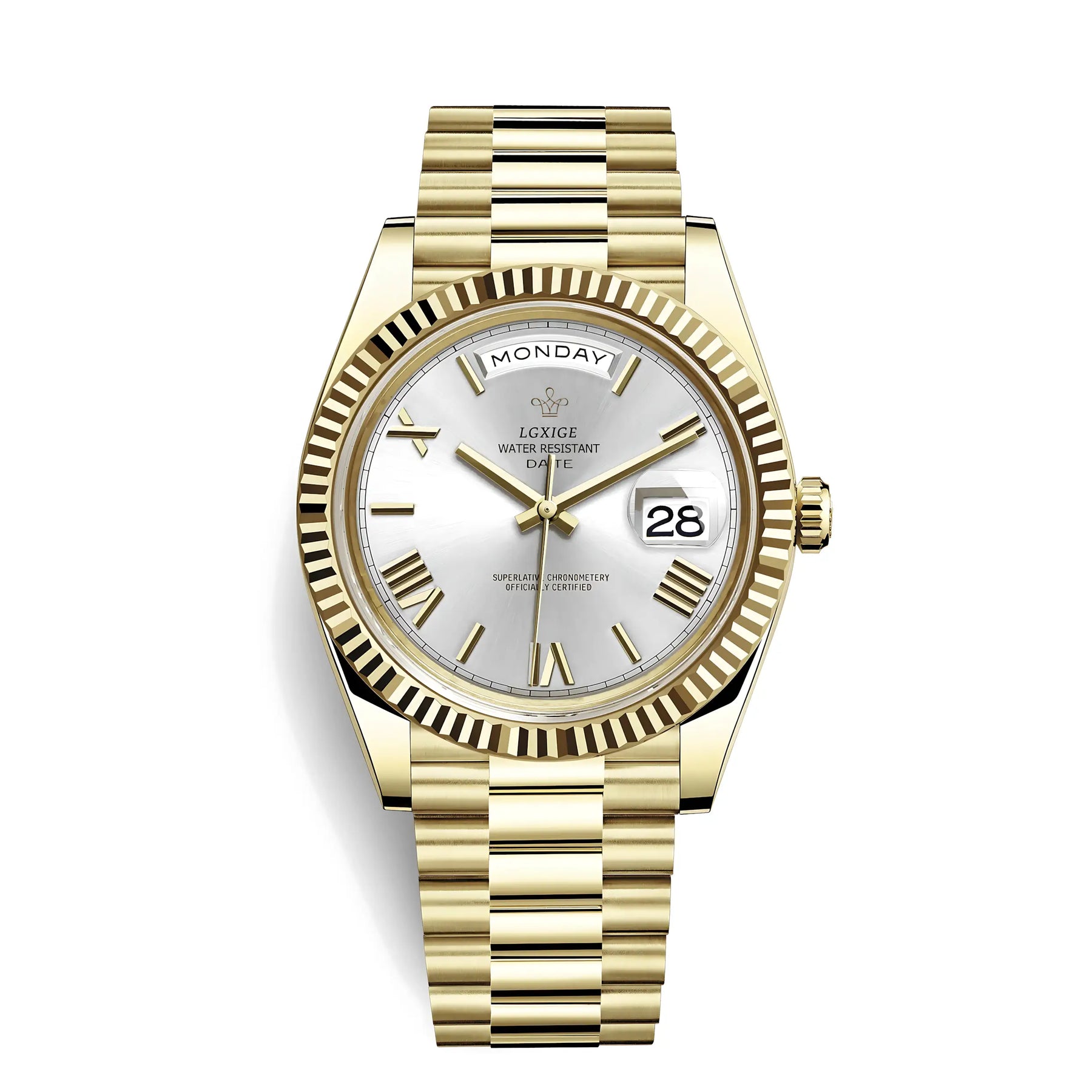 THE DATE - Argent Soleil - Leclerc Watches