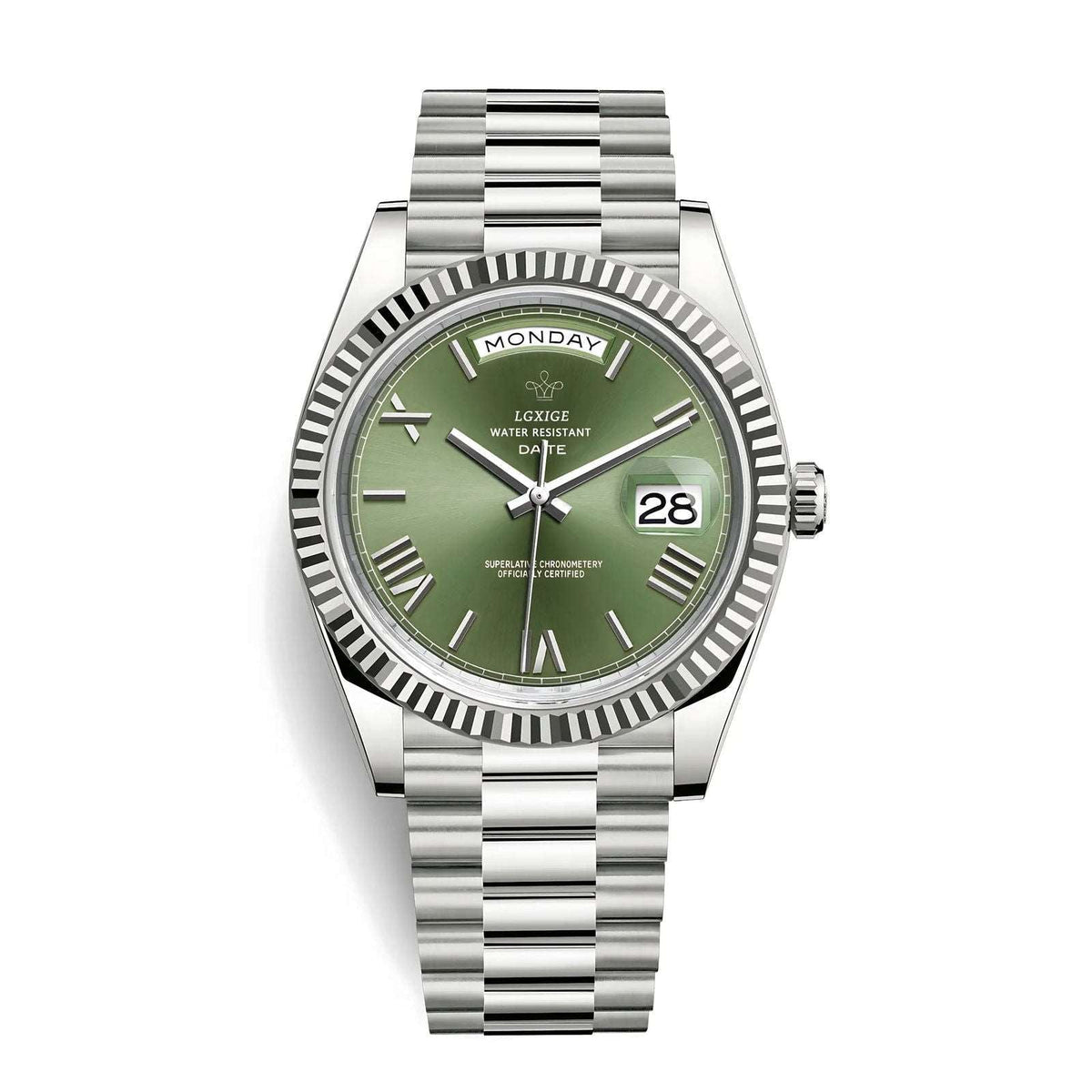 THE DATE - Olive - Leclerc Watches